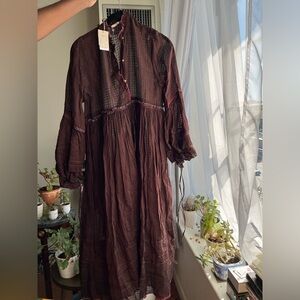 NWT Injiri khadi dress, brown